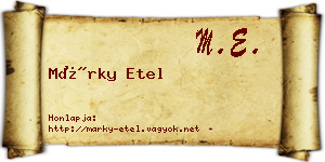 Márky Etel névjegykártya